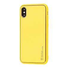 Чохол для iPhone X / Xs Leather Xshield жовтий