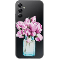Чохол для Samsung Galaxy A14 Mixcase зі стразами ваза з квітами