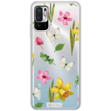 Чохол для Xiaomi Redmi Note 10 5G / Poco M3 Pro Mixcase квіти білі метелики в нарцис