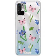 Чохол для Xiaomi Redmi Note 10 5G / Poco M3 Pro Mixcase квіти рожеві метелики