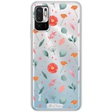 Чохол для Xiaomi Redmi Note 10 5G / Poco M3 Pro Mixcase квіти червоні та оранжеві кол