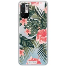 Чохол для Xiaomi Redmi Note 10 5G / Poco M3 Pro Mixcase тропічний квіти з рожевими