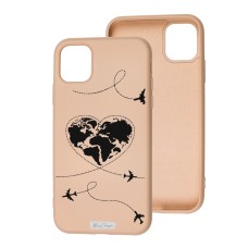 Чохол для iPhone 11 Mixcase з мікрофіброю бежевий любов до подорожей