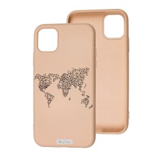 Чохол для iPhone 11 Mixcase з мікрофіброю бежевий подорожі карта