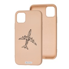 Чохол для iPhone 11 Mixcase з мікрофіброю бежевий подорожі літак