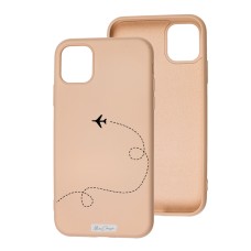 Чохол для iPhone 11 Mixcase з мікрофіброю бежевий подорож політ