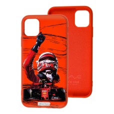 Чохол для iPhone 11 Mixcase з мікрофіброю червоний формула 1