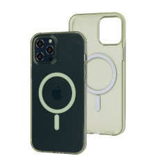 Чохол для iPhone 12 Pro Max Clear color MagSafe green