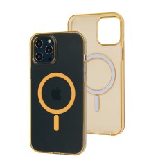 Чохол для iPhone 12 Pro Max Clear color MagSafe orange