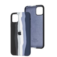 Чохол для iPhone 11 Pro Max Silicone Full rainbow black