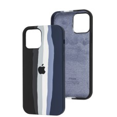 Чохол для iPhone 12 / 12 Pro Silicone Full rainbow black