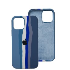 Чохол для iPhone 12 / 12 Pro Silicone Full rainbow blue
