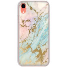 Чохол для iPhone Xr MixCase мармур рожево-бірюзовий