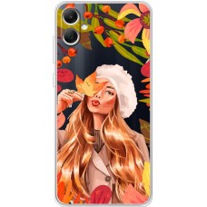 Чохол для Samsung Galaxy A05 (A055) MixCase осінь дівчина у біреті