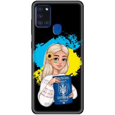 Чохол для Samsung Galaxy A21S (A217) MixCase патріотичні паспорт українки