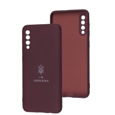 Чохол для Samsung Galaxy A50 / A50s / A30s Silicone Full Тризуб бордовий