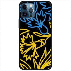 Чохол для iPhone 14 Pro MixCase патріотичні синє-жовта лілія
