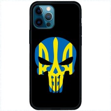 Чохол для iPhone 14 Pro MixCase патріотичні жовто-блакитний череп