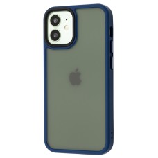 Чохол для iPhone 12 mini Totu Shadow Matte Metal Buttons темно-синій