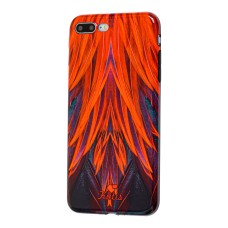 Чохол Glossy Feathers для iPhone 7 Plus/8 Plus помаранчевий