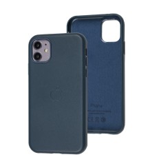 Чохол для iPhone 11 Leather classic Full pacific blue