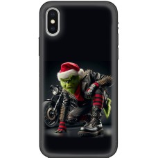 Чохол для iPhone X / Xs MixCase Новий рік Грінч байкер