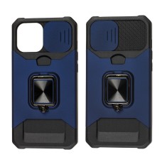 Чохол для iPhone 12 / 12 Pro Ring Card ударостійкий темно-синій