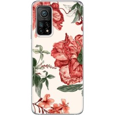 Чохол для Xiaomi Mi 10T / Mi 10T Pro MixCase квіти червоні на білому