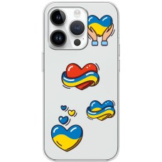 Чохол для iPhone 15 Pro MixCase патріотичні серця