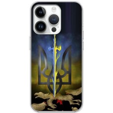 Чохол для iPhone 15 Pro MixCase патріотичні меч в тризубі