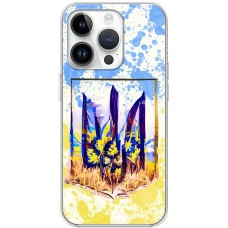 Чохол для iPhone 15 Pro MixCase патріотичні тризуб в полум'ї