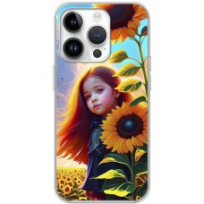 Чохол для iPhone 15 Pro MixCase патріотичні дівчинка в соняшниках