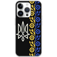 Чохол для iPhone 15 Pro MixCase патріотичні тризуб з вишиванкою