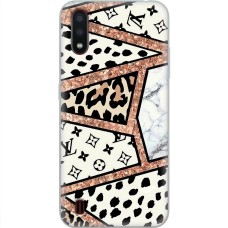 Чохол для Samsung Galaxy A01 (A015) MixCase Леопард Louis Vuitton мозаїка