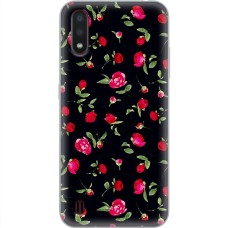 Чохол для Samsung Galaxy A01 (A015) MixCase квіти піони на чорному