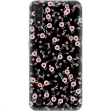 Чохол для Samsung Galaxy A01 (A015) MixCase квіти на чорному
