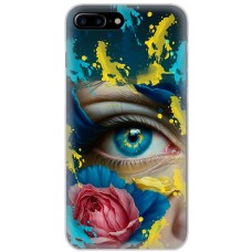 Чохол для iPhone 7 Plus / 8 Plus MixCase патріотичні Синє жіноче око