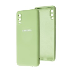 Чохол для Samsung Galaxy A02 (A022) Lime silicon з мікрофіброю зелений