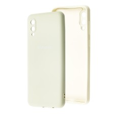 Чохол для Samsung Galaxy A02 (A022) Lime silicon з мікрофіброю білий