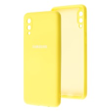 Чохол для Samsung Galaxy A02 (A022) Lime silicon з мікрофіброю жовтий