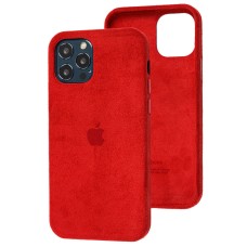 Чохол для iPhone 12 / 12 Pro Alcantara 360 червоний