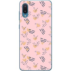 Чохол для Samsung A02 (A022) MixCase день закоханих серця на рожевому