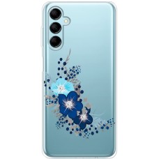 Чохол для Samsung Galaxy M14 (M146) Mixcase зі стразами сині квіти