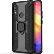 Чохол для Xiaomi Redmi 7 Combo Ring ударостійкий з кільцем чорний