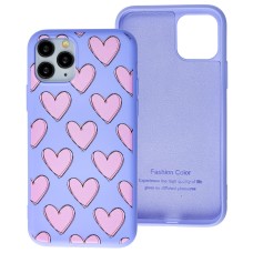 Чохол для iPhone 11 Pro Liquid "серця" блакитний