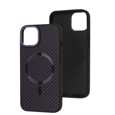 Чохол для iPhone 14 Berlia Armor Carbon MagSafe purple