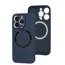 Чохол для iPhone 15 Pro Berlia Kevlar MagSafe blue