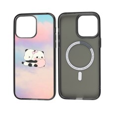 Чохол для iPhone 14 Pro MixCase MagSafe мультяшні закохані панди