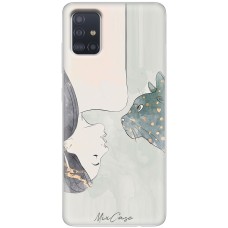 Чохол для Samsung Galaxy A51 (A515) Mixcase дівчина та кішка