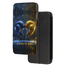 Чохол-книжка патріотична Samsung Galaxy A72 рукавички жовто-блакитні